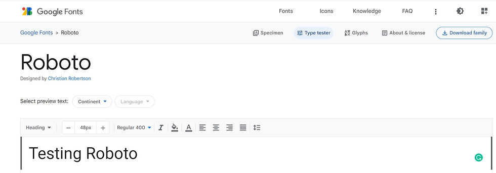 Roboto font