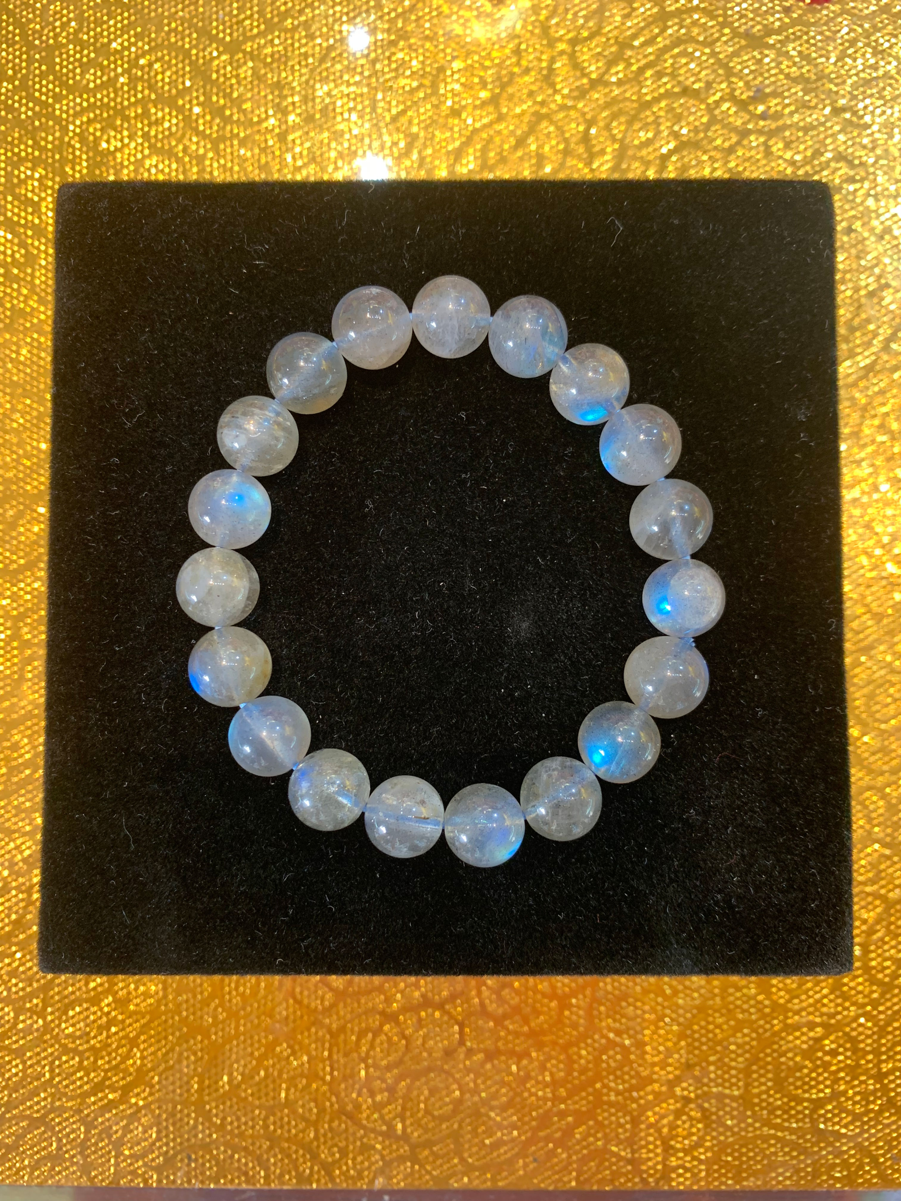 Blue Opal Stone Wealth Bracelet 蓝色猫眼石旺财手链