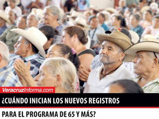 ¿CUÁNDO INICIAN LOS NUEVOS REGISTROS PARA EL PROGRAMA DE 65 Y MÁS?