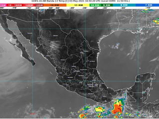 SE PRONOSTICAN TEMPERATURAS MUY CALUROSAS EN LOS ESTADOS DE LA PENÍNSULA DE YUCATÁN Y LA VERTIENTE