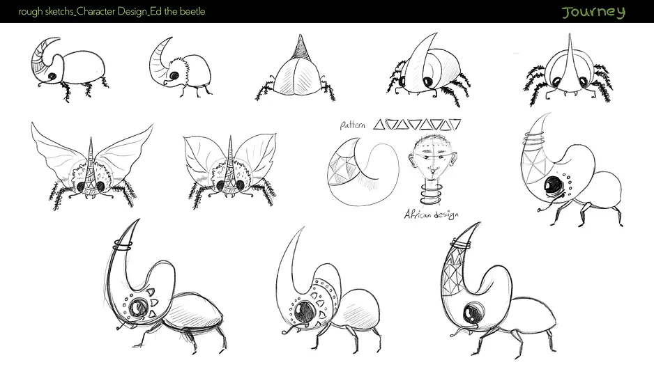Rough sketchs Character design_Ed the beetle.webp