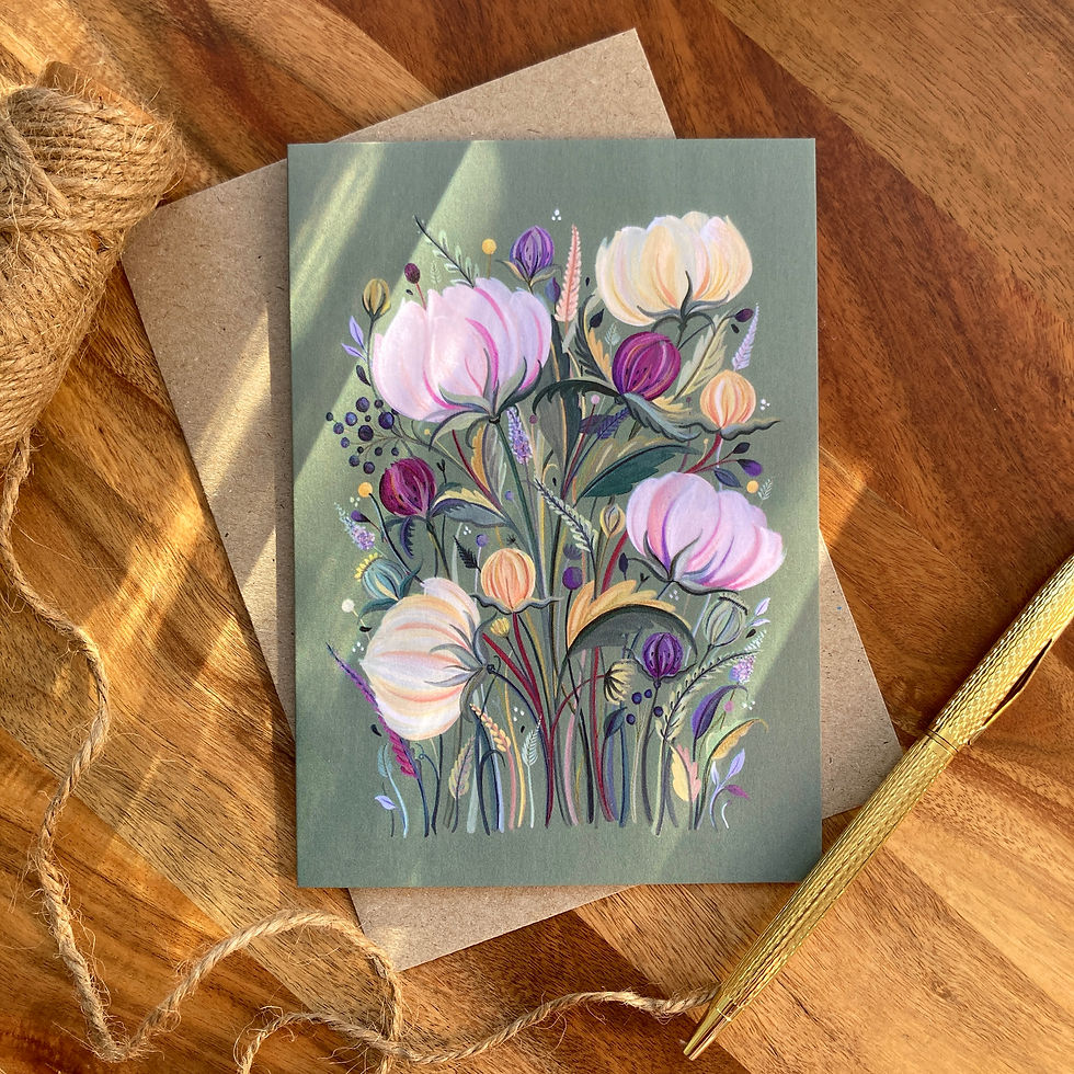 Thumbnail: Romantic Florals Notecard Pack- 8 cards