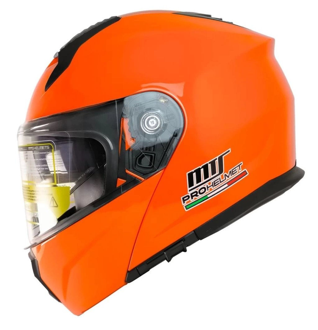 MTS 966 V2 Orange Çene Açılır Turuncu Kask