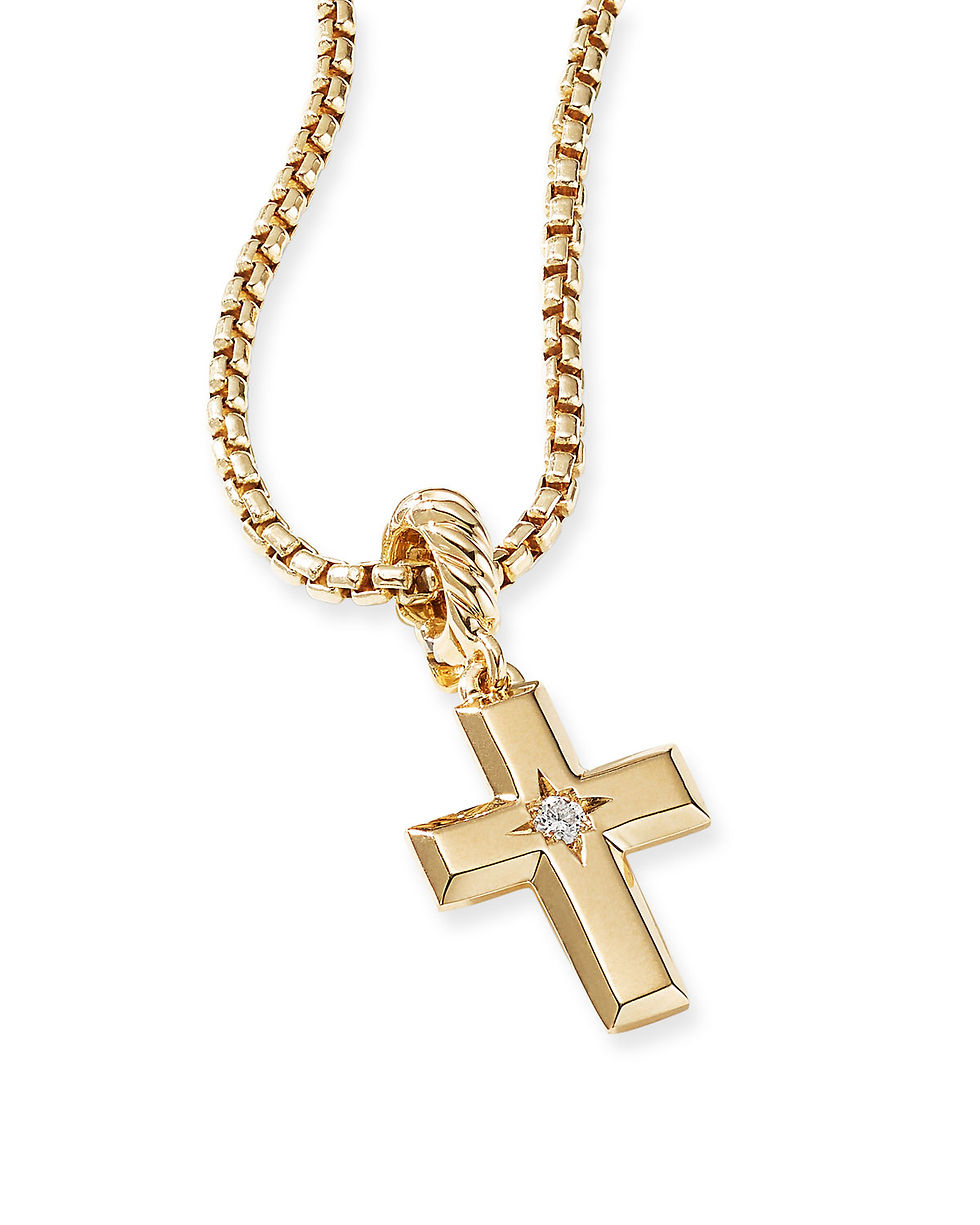 Thumbnail: David Yurman 18k Gold Diamond Cross Pendan