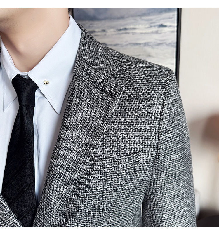 Miniatura: terno jaqueta estilo coreano moda de negócios fino
