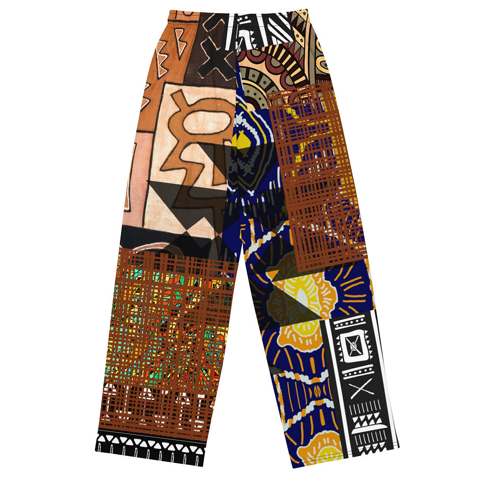ROOTED All-over print unisex wide-leg pants