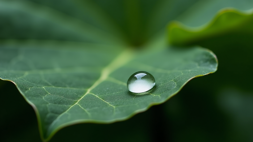 Close-up view of a water droplet on a green leaf
