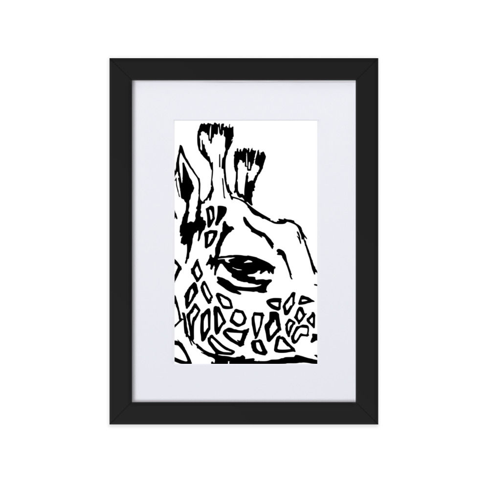 Giraffe in Namibia Matte Paper Framed Poster With Mat Medium