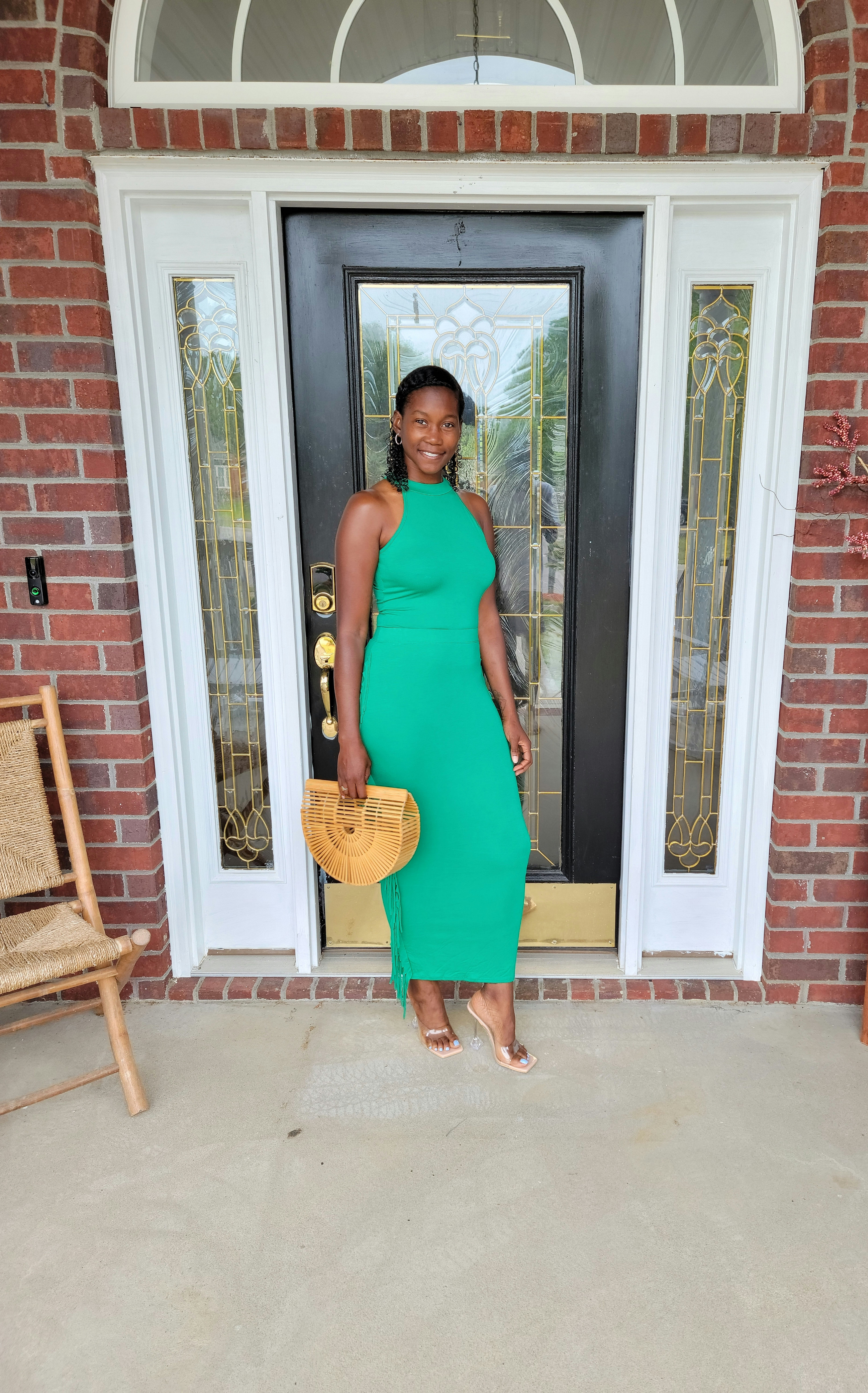 Tassel Maxi Skirt Set(Green)