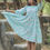 Thumbnail: Aqua Quirky Tulip Hand Block Printed Tiered Dress