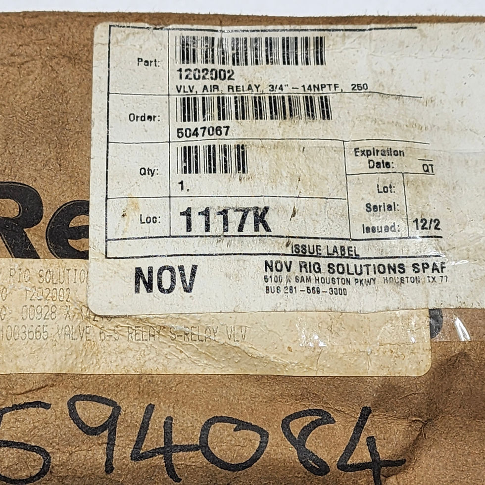 Versatile Marine Rexroth R431003665 PC P55162 Type 'S' 6-S Relay Valve, Label.