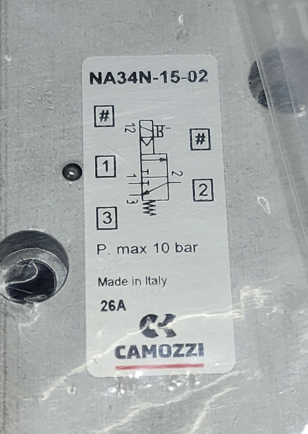Camozzi NA34N-15-02 Solenoid Valve 3/2-way NC 24VDC Coil
