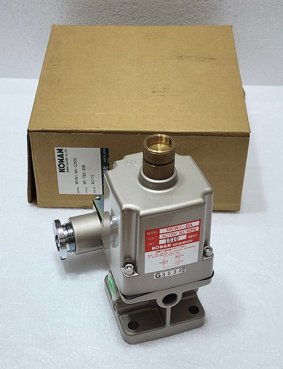 Konan Electric MVW1-8A-AC110-WY-TB2-20B-G3532 Solenoid Valve, 3-Port MVW1-8A-G3532 Option WY-TB2-20B