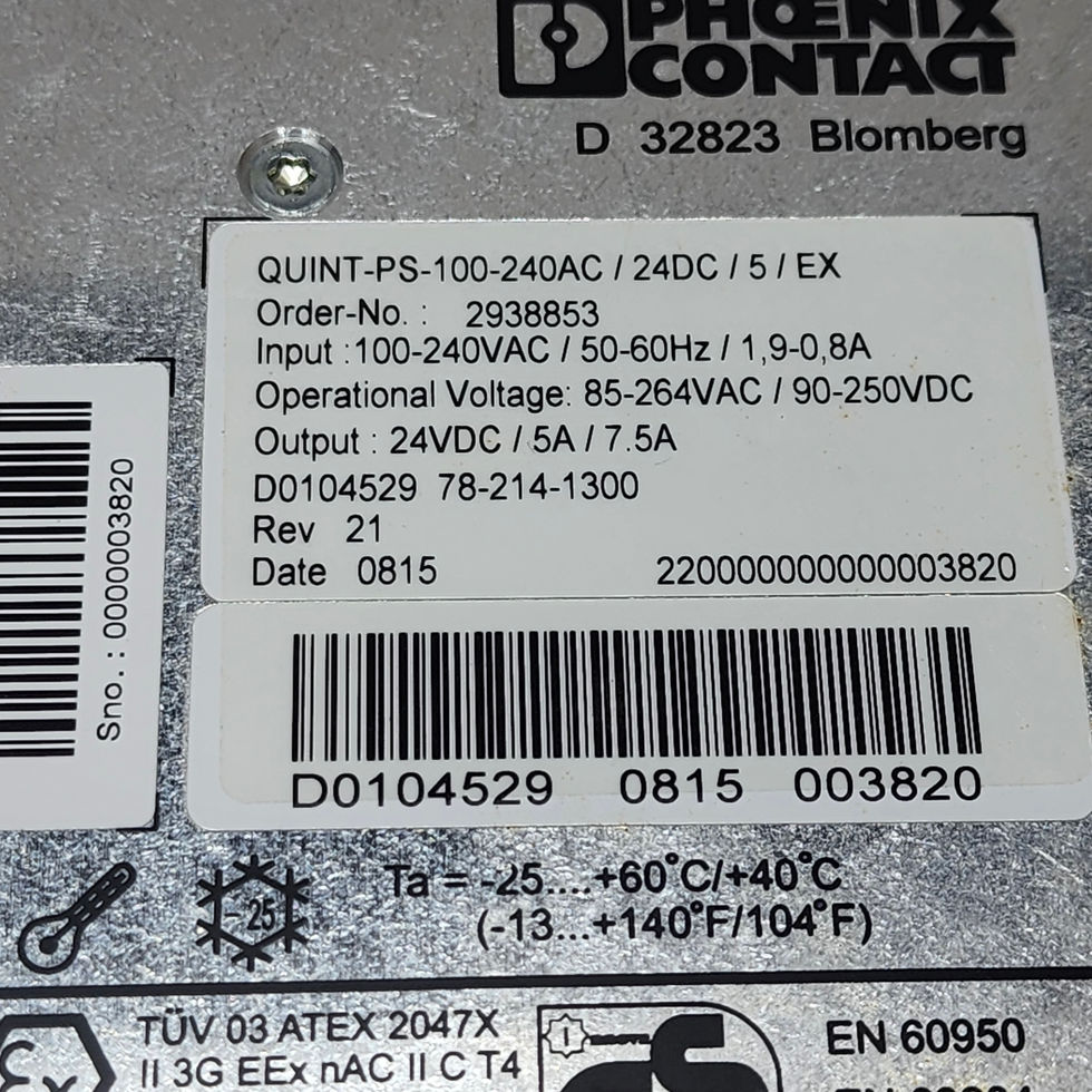Versatile Marine features the Phoenix CONTACT 24VDC 5A EX QUINT-PS Power Supply Unit for optimal marine power efficiency.