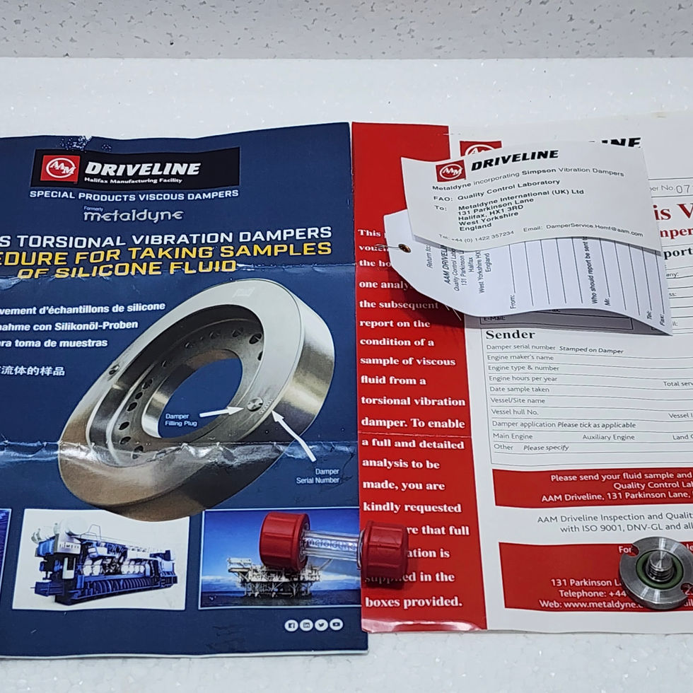 Metaldyne Driveline Silicone Fluid Sampling Kit for Viscous Torsional Vibration Dampers