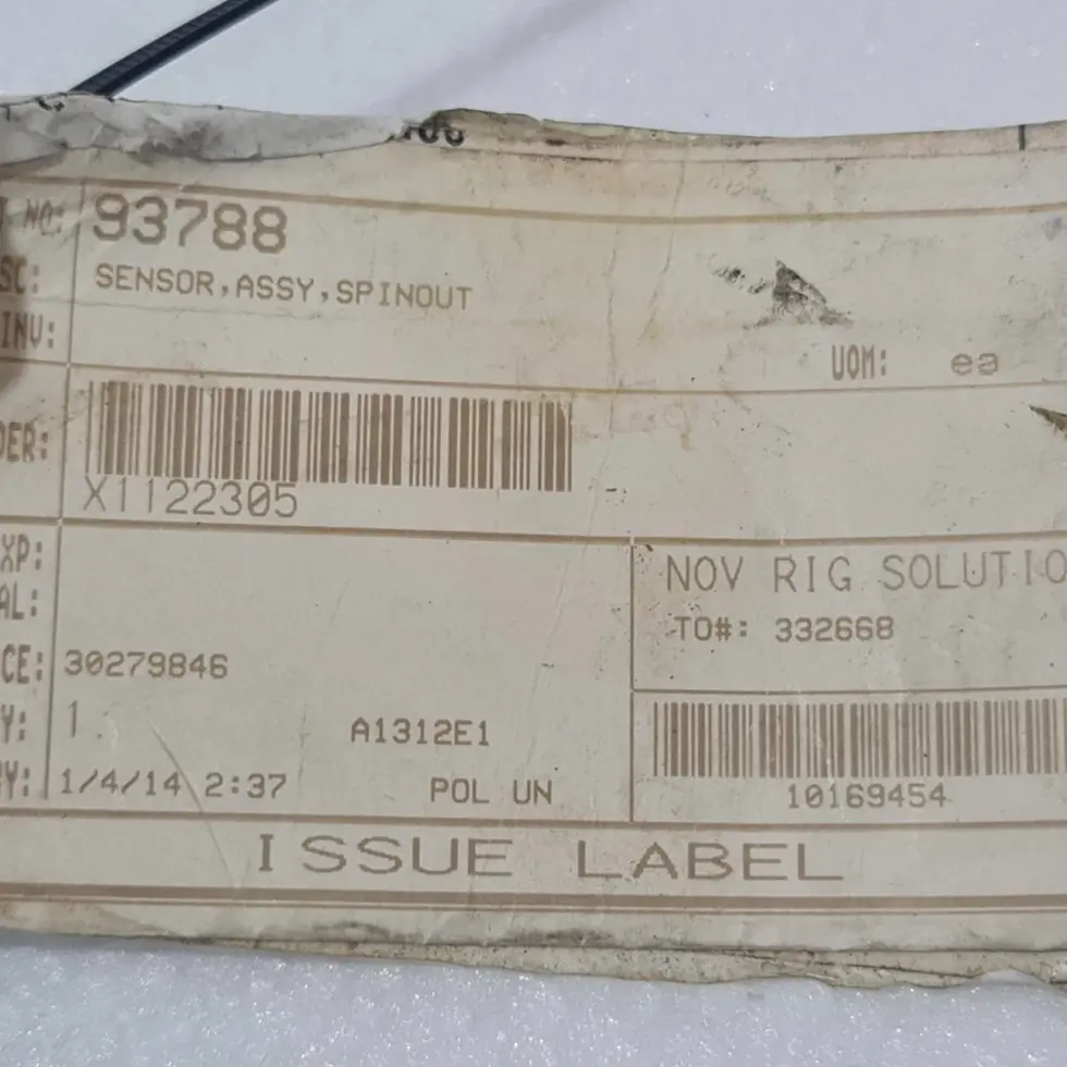 National Oilwell Varco NOV P/N: 93788 Spinout Sensor Assy for AR3200 Iron Roughnecks ADALET XWJ 3 N4 XWJ3N4 10462675-001