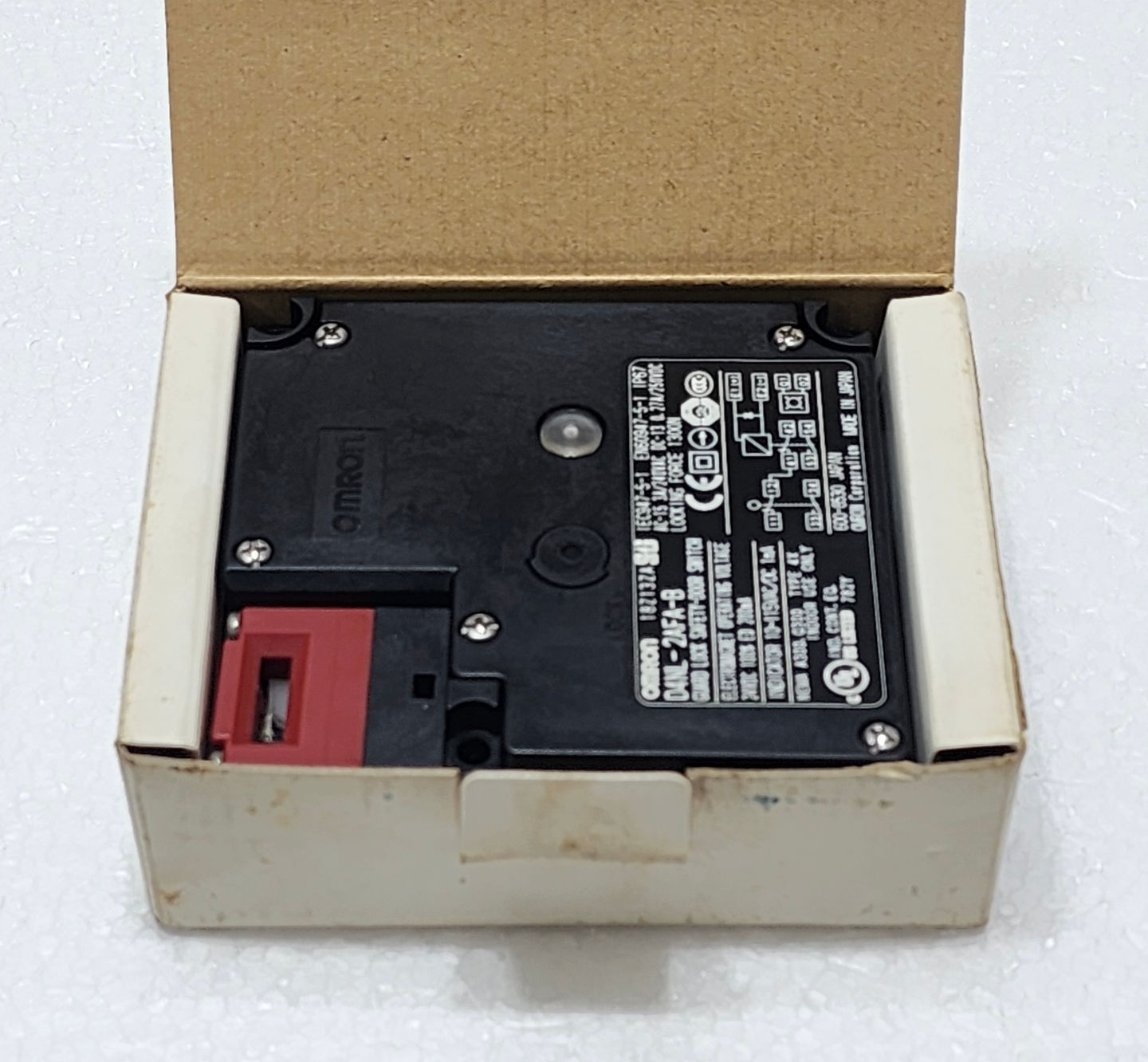 Versatile Marine OMRON D4NL-2AFA-B Guard Lock Safety-Door Switch, Opened Packaging.