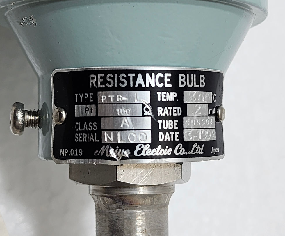 Meiyo Electric PTR-L Resistance Bulb Temperature Sensor Pt100Ω, 300°C, L=190mm D=12mm