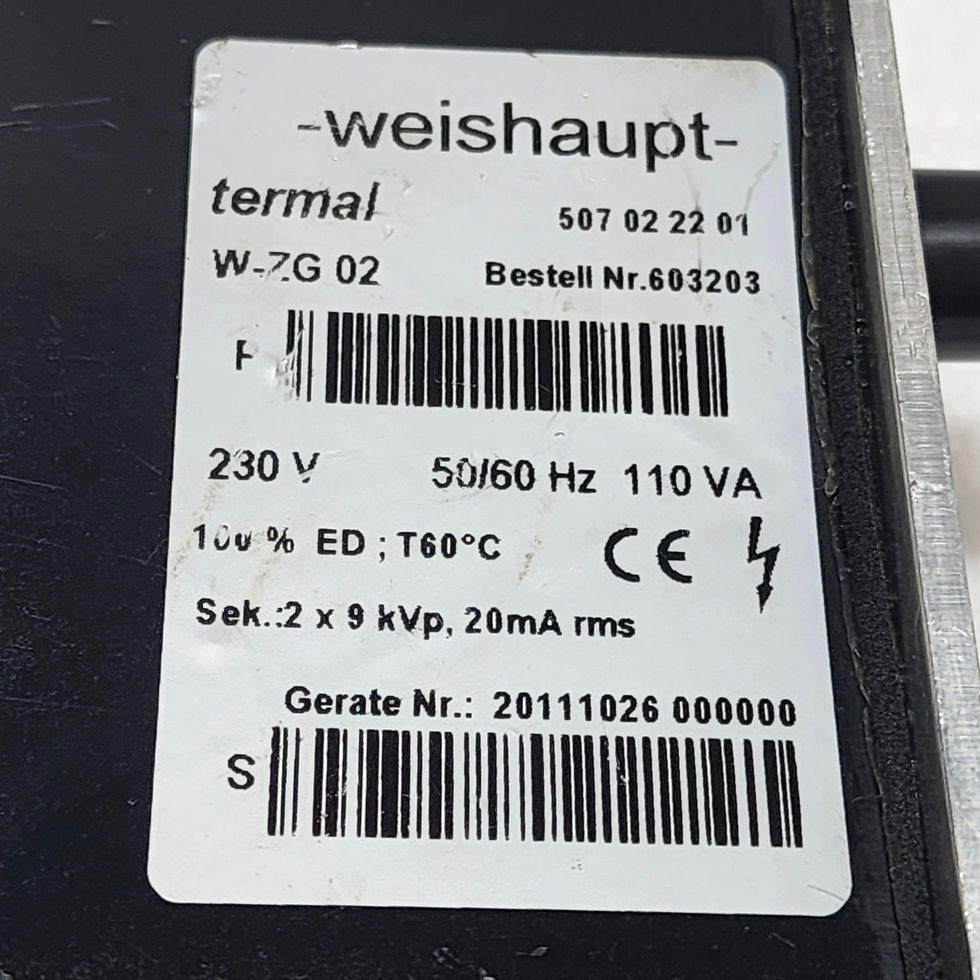 Versatile Marine offers the WEISHAUPT W-ZG 02 Ignition Transformer, model 507022201, 230V.