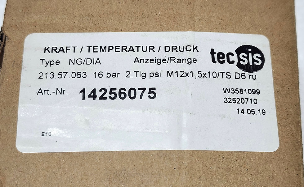 KAESER OEM 8.0138.1 Manometer 0-16bar/13 ø63 M12x1.5 Tecsis 213.57.063 Pressure Gauge 14256075