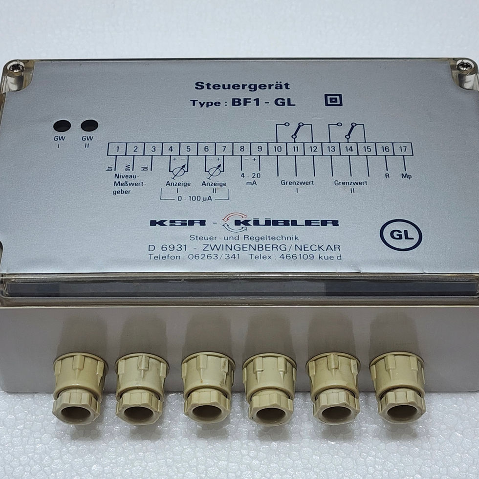 KSR KUEBLER BF1-GL Level Control Unit, close-up showing the connectors. Available at Versatile Marine.