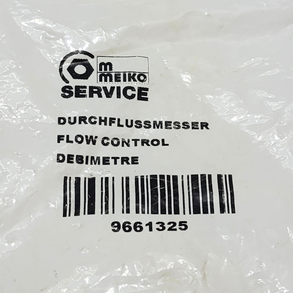 Versatile Marine Meiko 9661325 Flow Control Sensor w/o Connector, Product Label.