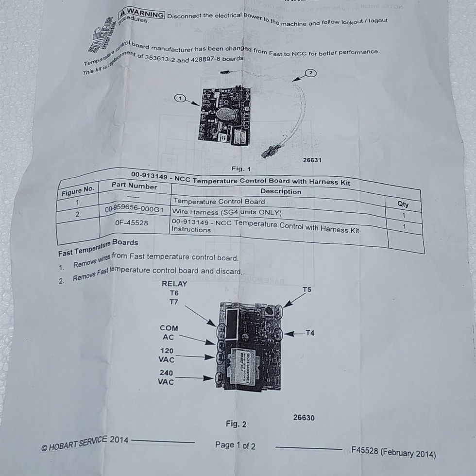 Versatile Marine installation guide for Ametek NCC temperature control board with diagrams and instructions.