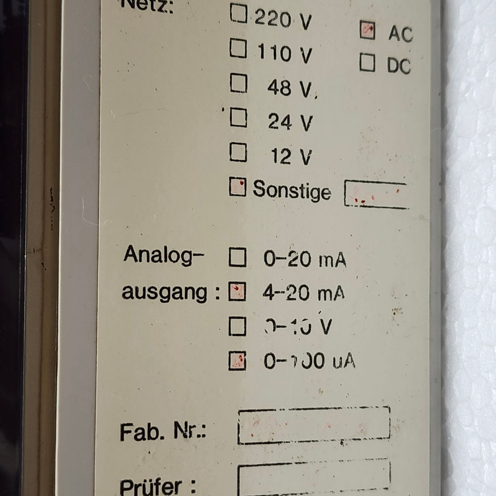 KSR KUEBLER BF1-GL Level Control Unit, showing the model label. Available at Versatile Marine.