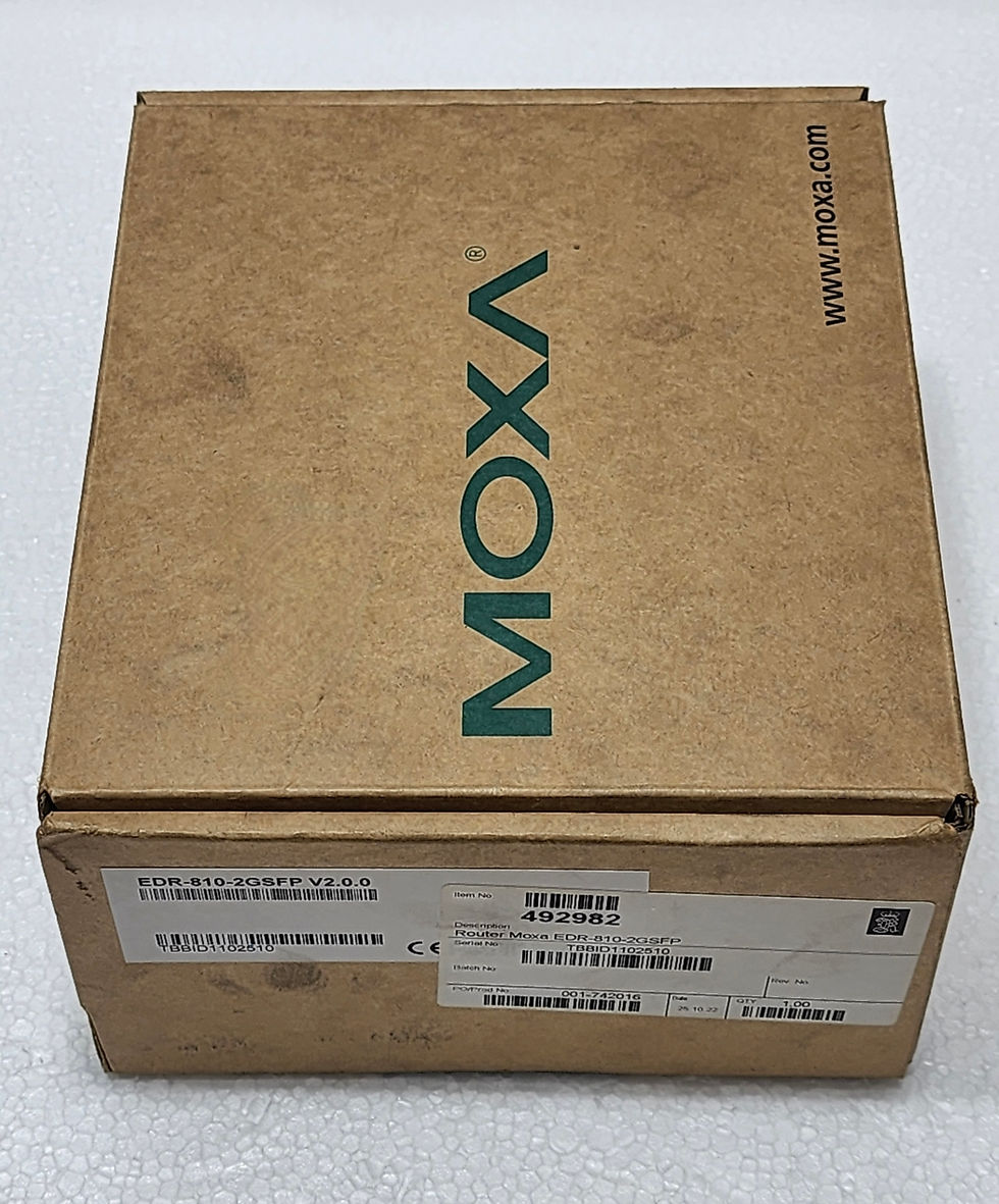 MOXA EDR-810-2GSFP Secure Router, 12/24/48VDC, Versatile Marine, in original packaging.