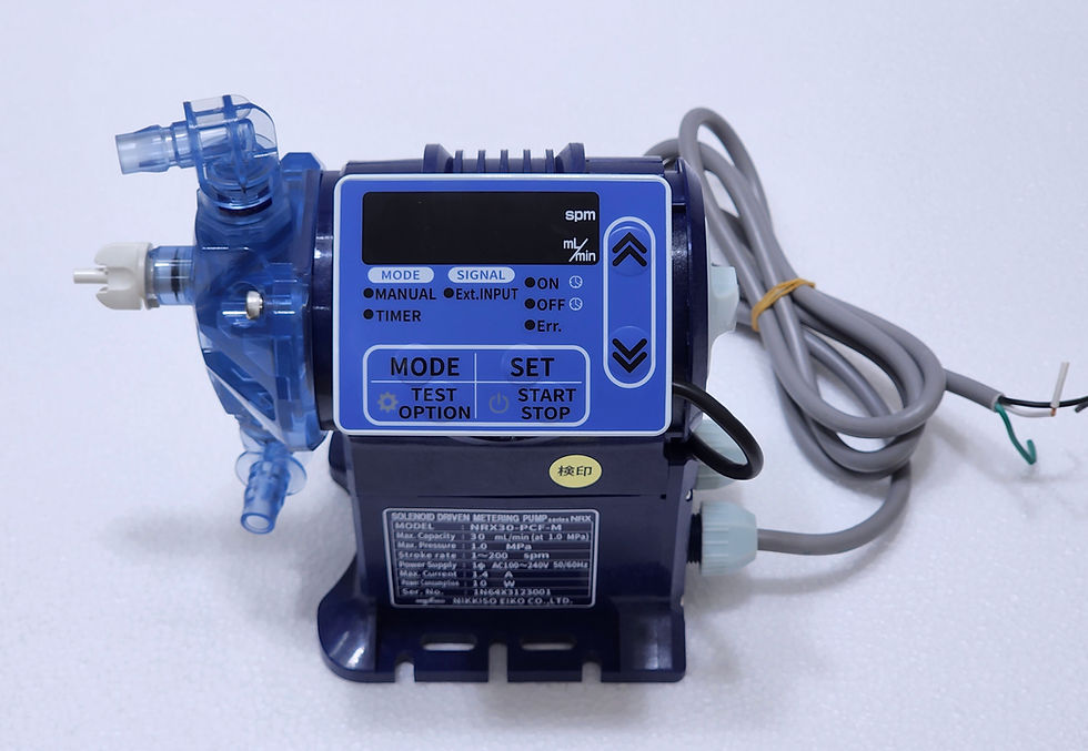 Nikkiso Eiko NRX30-PCF-M Solenoid Driven Dosing Pump 30 mL/min 1MPa 1-200spm
