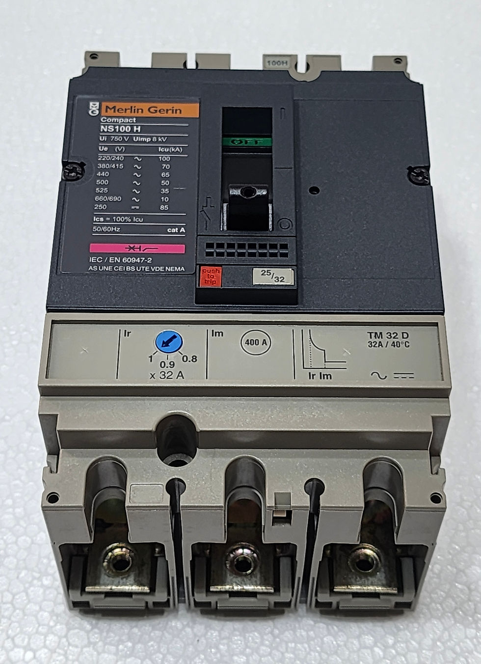 Versatile Marine provides the Merlin Gerin NS100H TM32D 32A 3-pole circuit breaker for optimal protection.