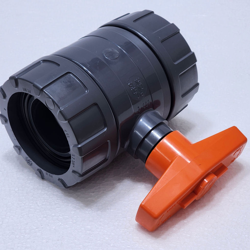 Versatile Marine Stubbe 145753 Ball Valve, Profi 101, PVC-U-EPDM, DN50, PN16, 2", Close-up.