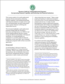 Resource Guide for Youth Employment