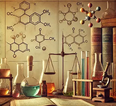 DALL·E 2025-03-23 10.06.10 - A vintage and classic style image depicting chemistry. The sc