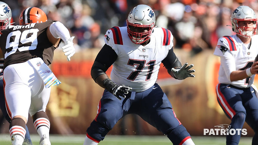 Patriots offensive lineman Michael Onwenu.