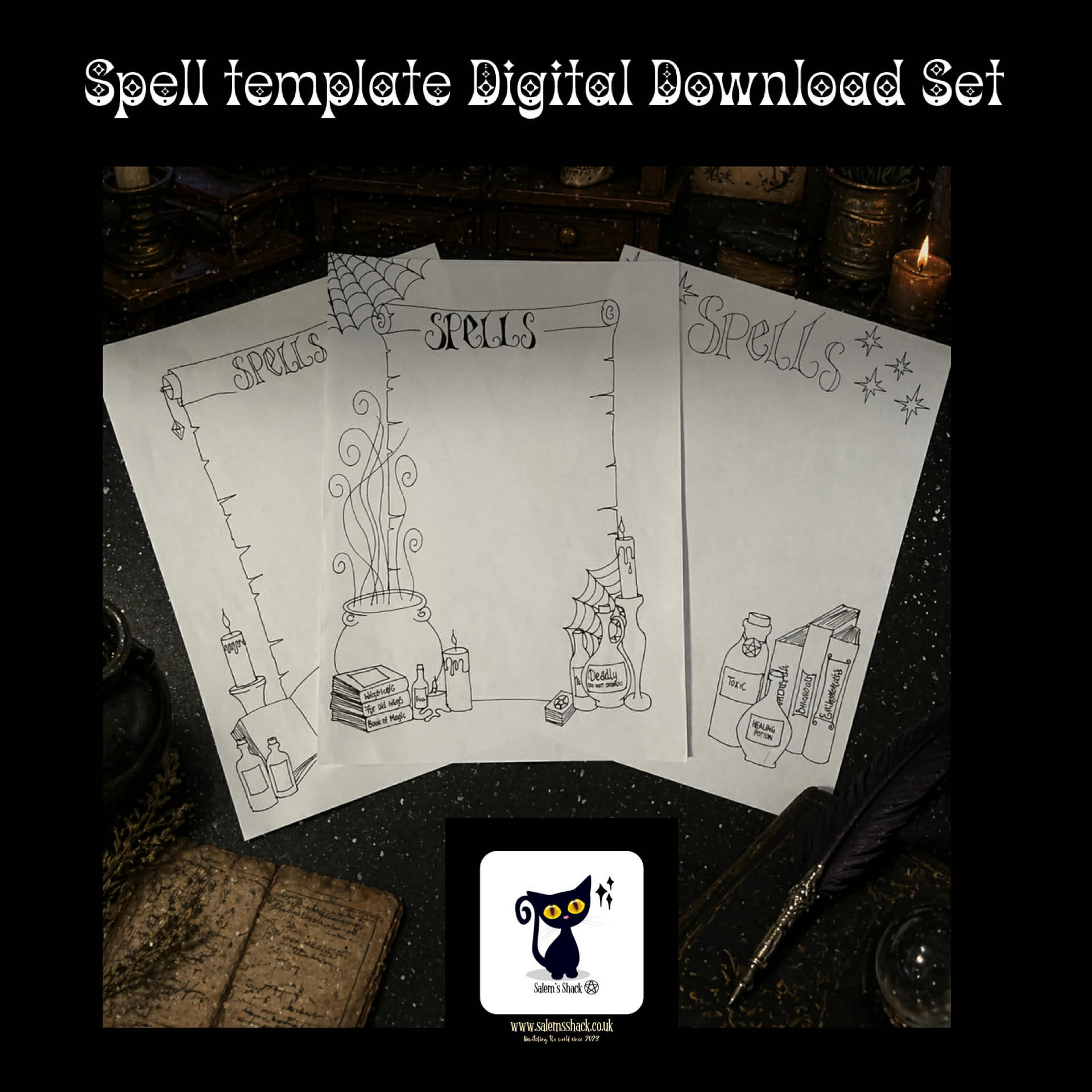 Spell Template Digital Download Set