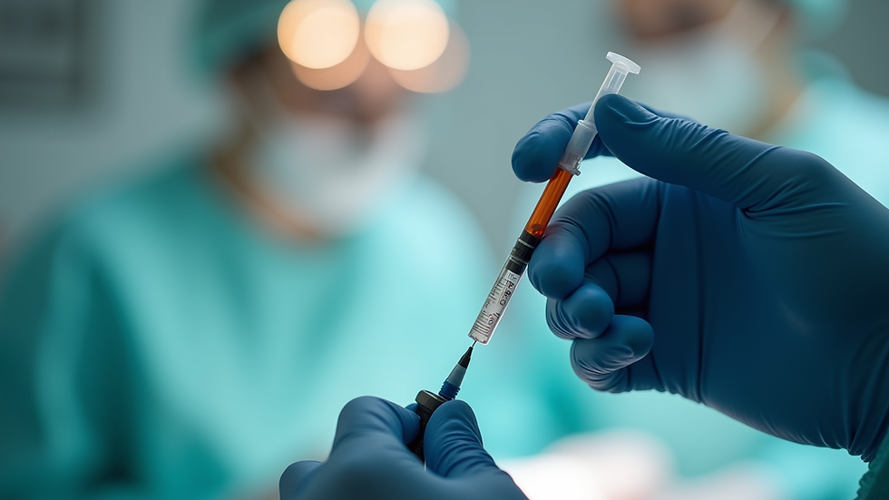 Vue rapprochée d'une seringue prête pour une injection de PRP capillaire