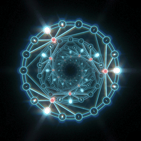 whirling blue lights