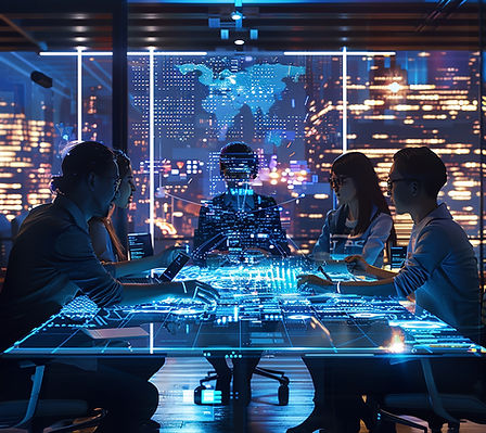 group-people-sit-table-front