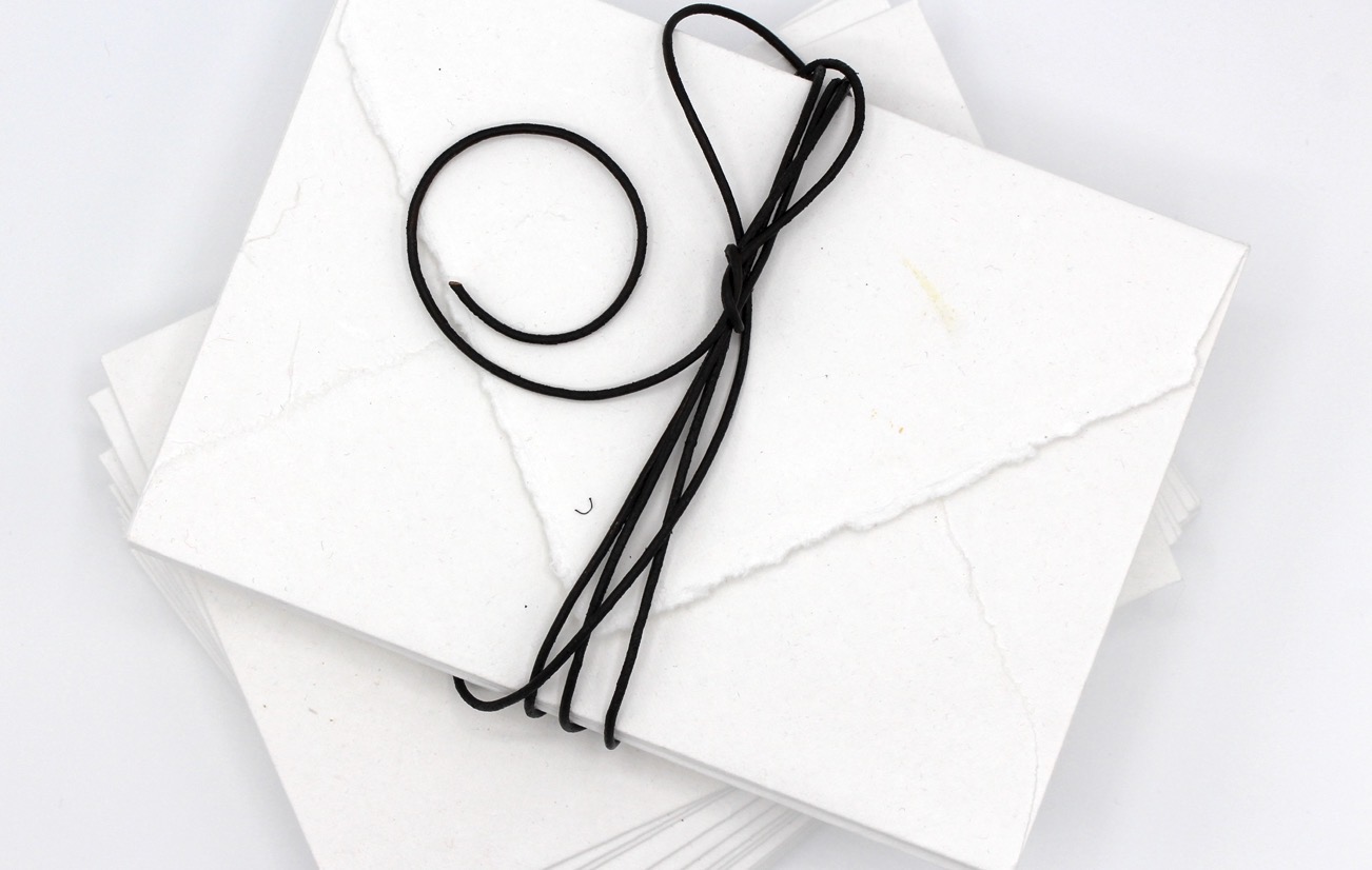 Cotton paper sheets fanned out