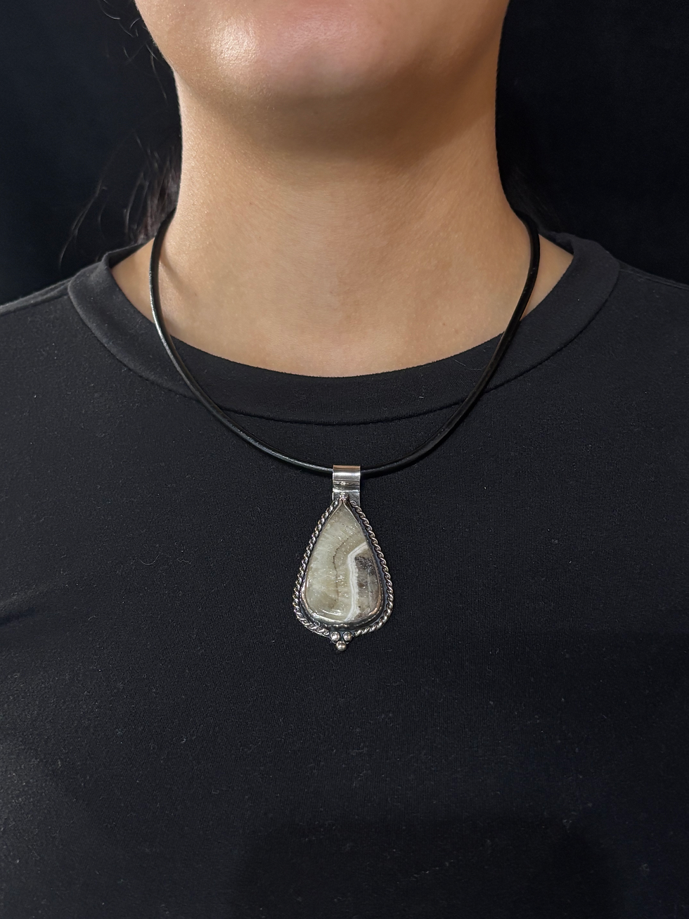 Thumbnail: Calcite and Sterling Silver Pendant