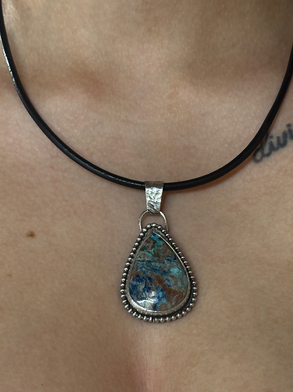 Thumbnail: Shattuckite and Sterling Silver Pendant