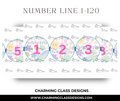 Pastel Paradise | Number Line 1-120 | Digital Download | Charming Class ...