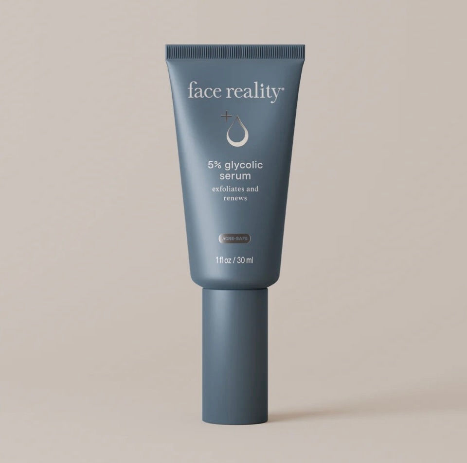 Face Reality 5% Glycolic Serum bottle front – exfoliating serum with glycolic acid