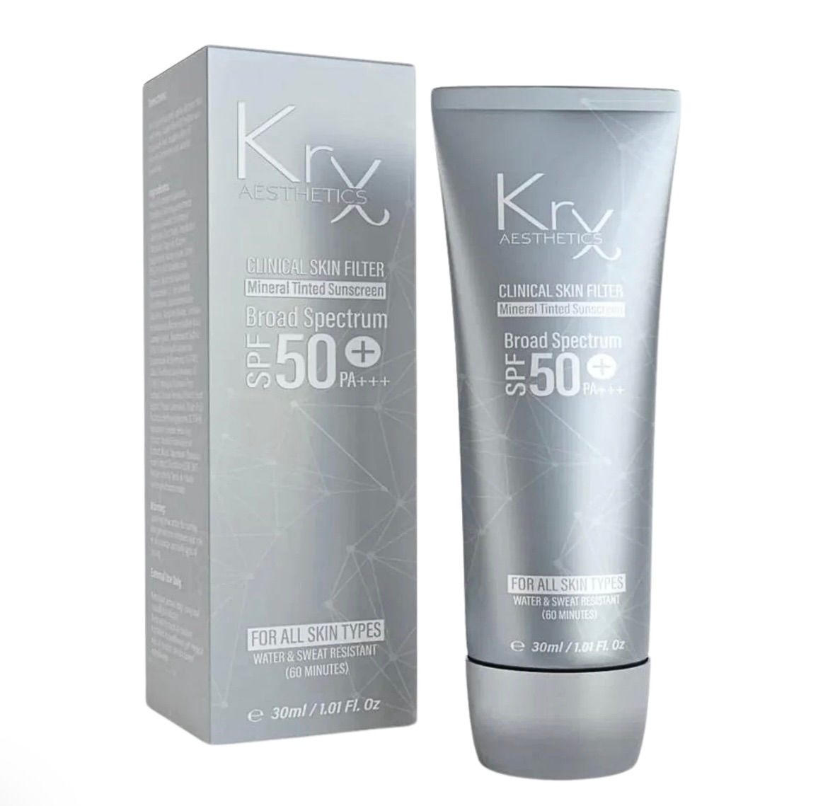 KrX Skin Filter Tinted Sunscreen SPF 50 PA+++ packaging