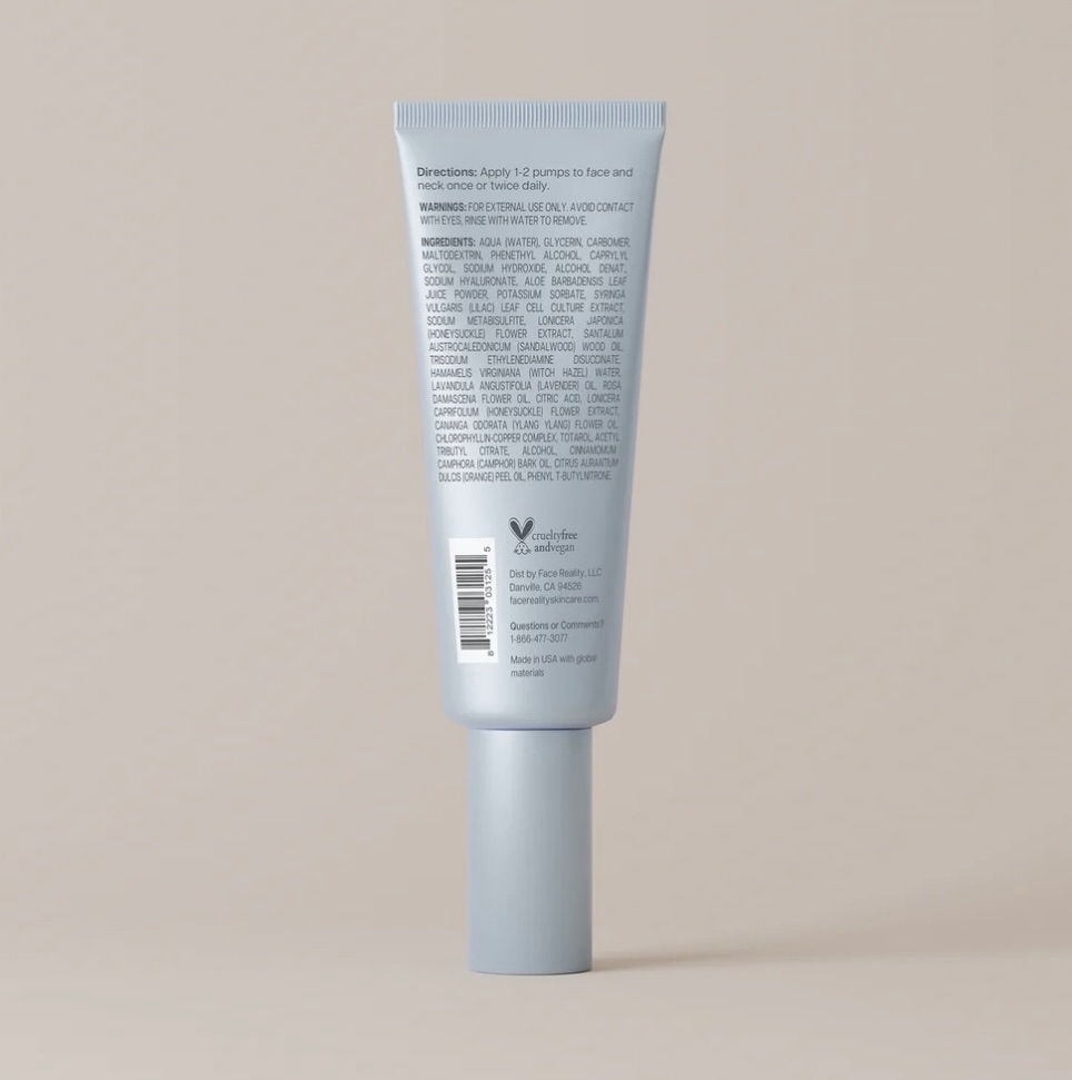 Face Reality HydraBalance Gel product image back