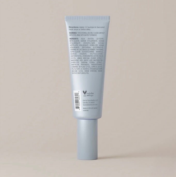 Face Reality HydraRemed Gel Serum bottle back – lightweight hydrating serum