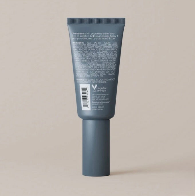 Face Reality GlowTone Corrective Serum packaging back– powered by Hexa-Bright Complex