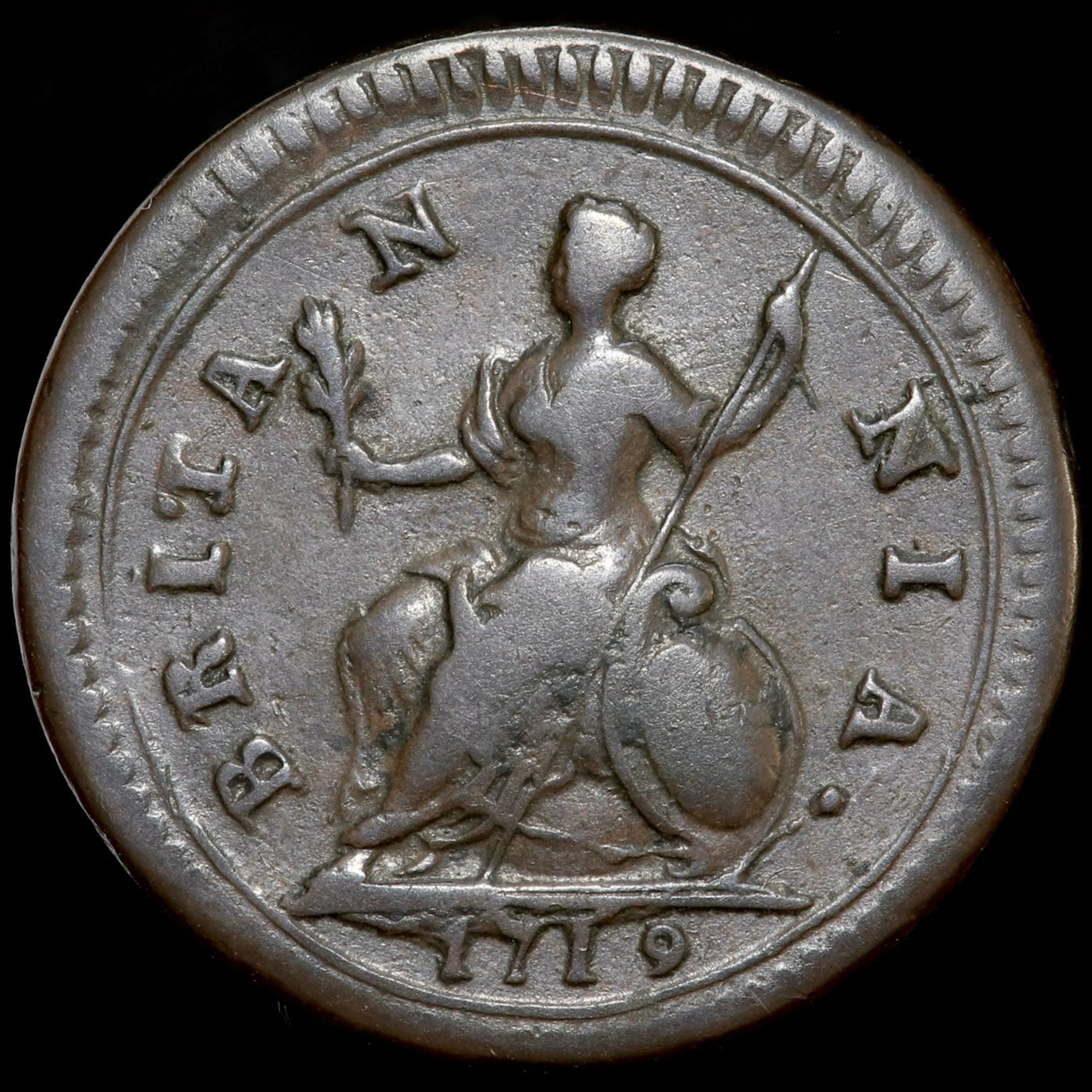 George I, 1714-27. Farthing, 1719. Small Letters.