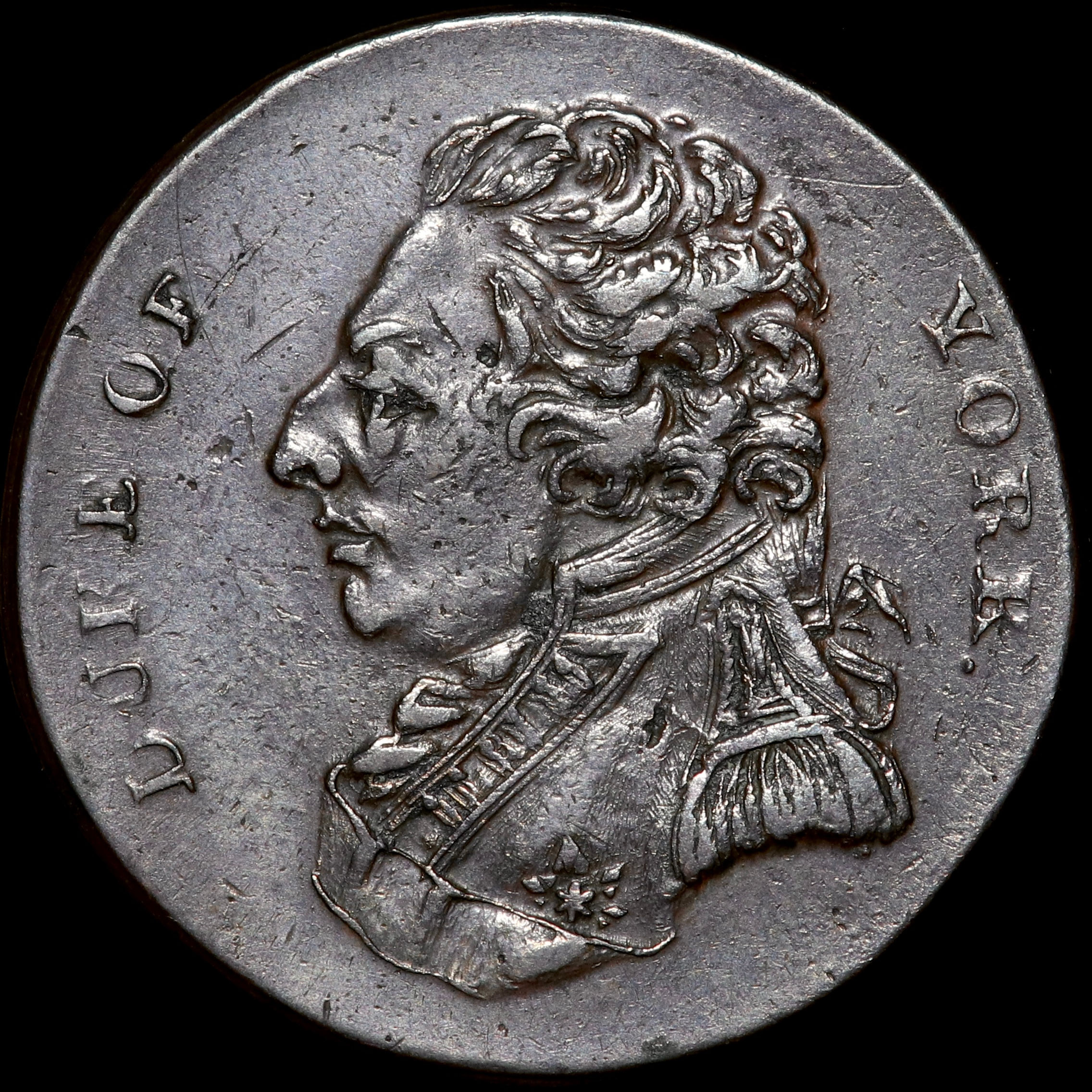 Prince Frederick Augustus, Duke Of York. Middlesex Halfpenny Trade Token, 1795.